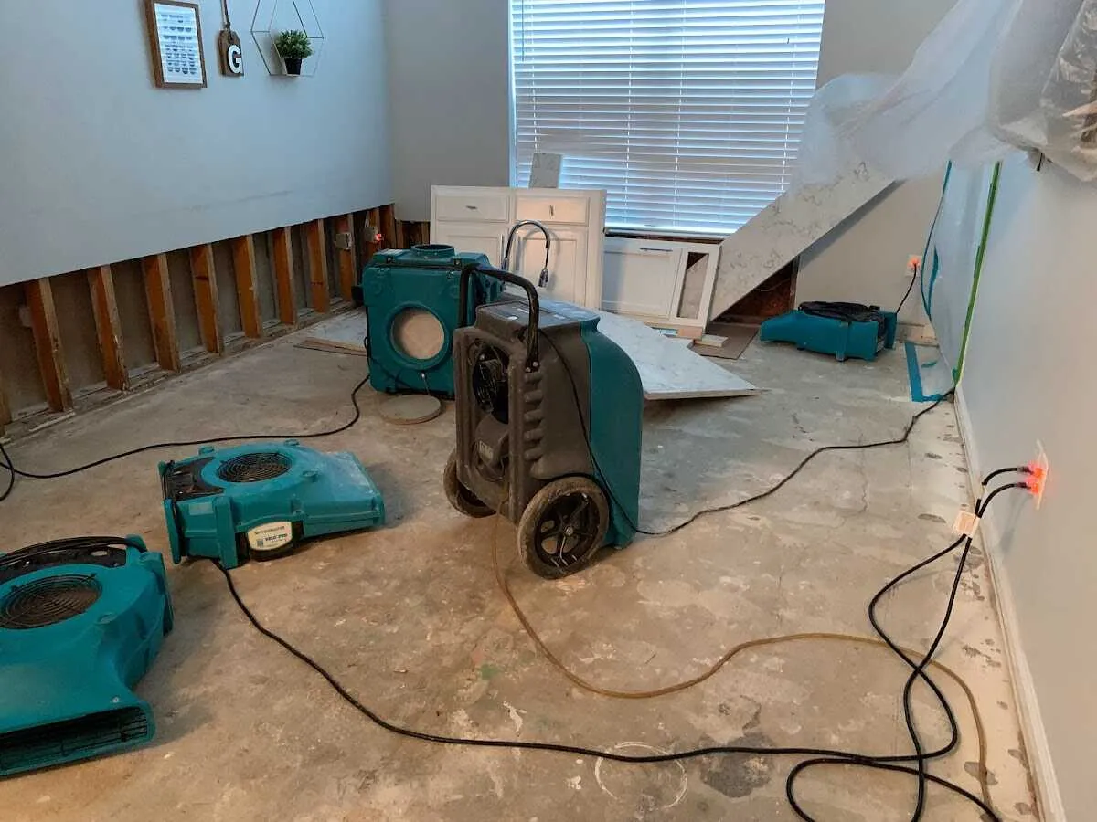 Dehumidifier in flood-cut room for Water Extraction & Removal in Des Peres
